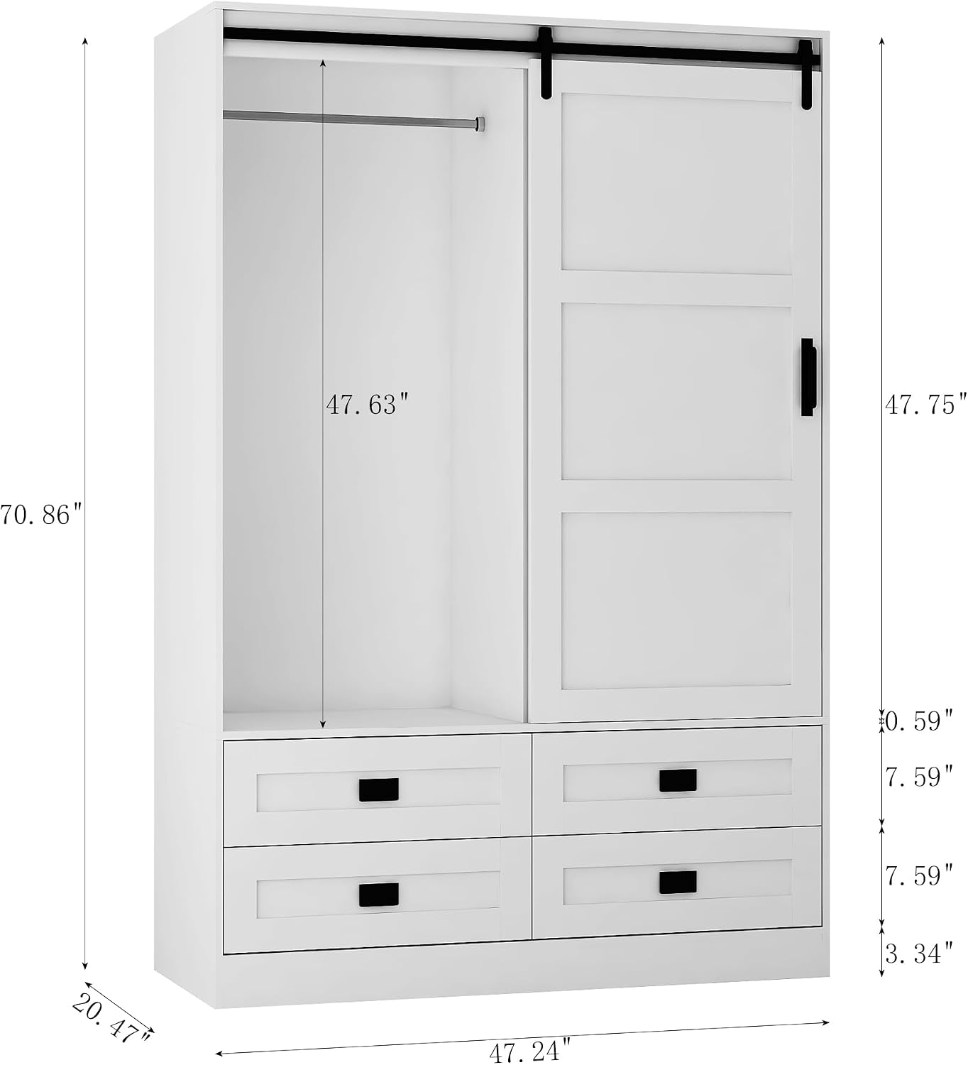 Wooden Sliding Door Wardrobe Closet