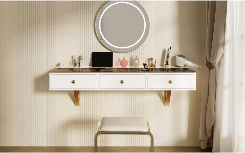 Compact Wall-Mounted Vanity Table