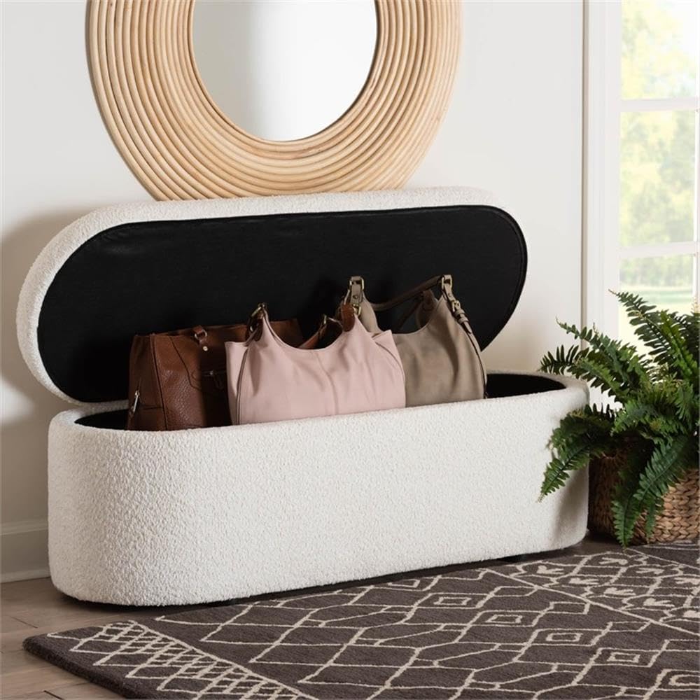 Teddy Fabric Lift Top Storage Bench