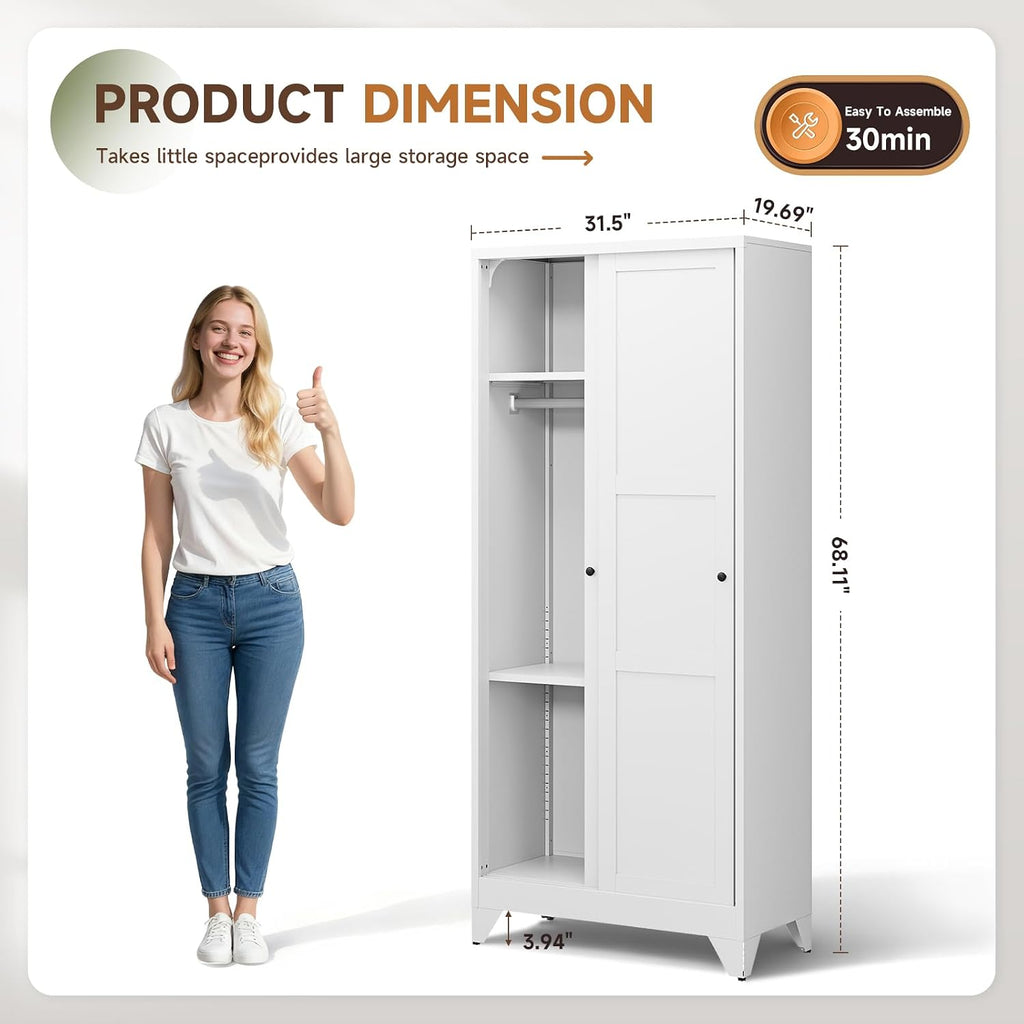 Sliding Narrow Wardrobe Cabinet