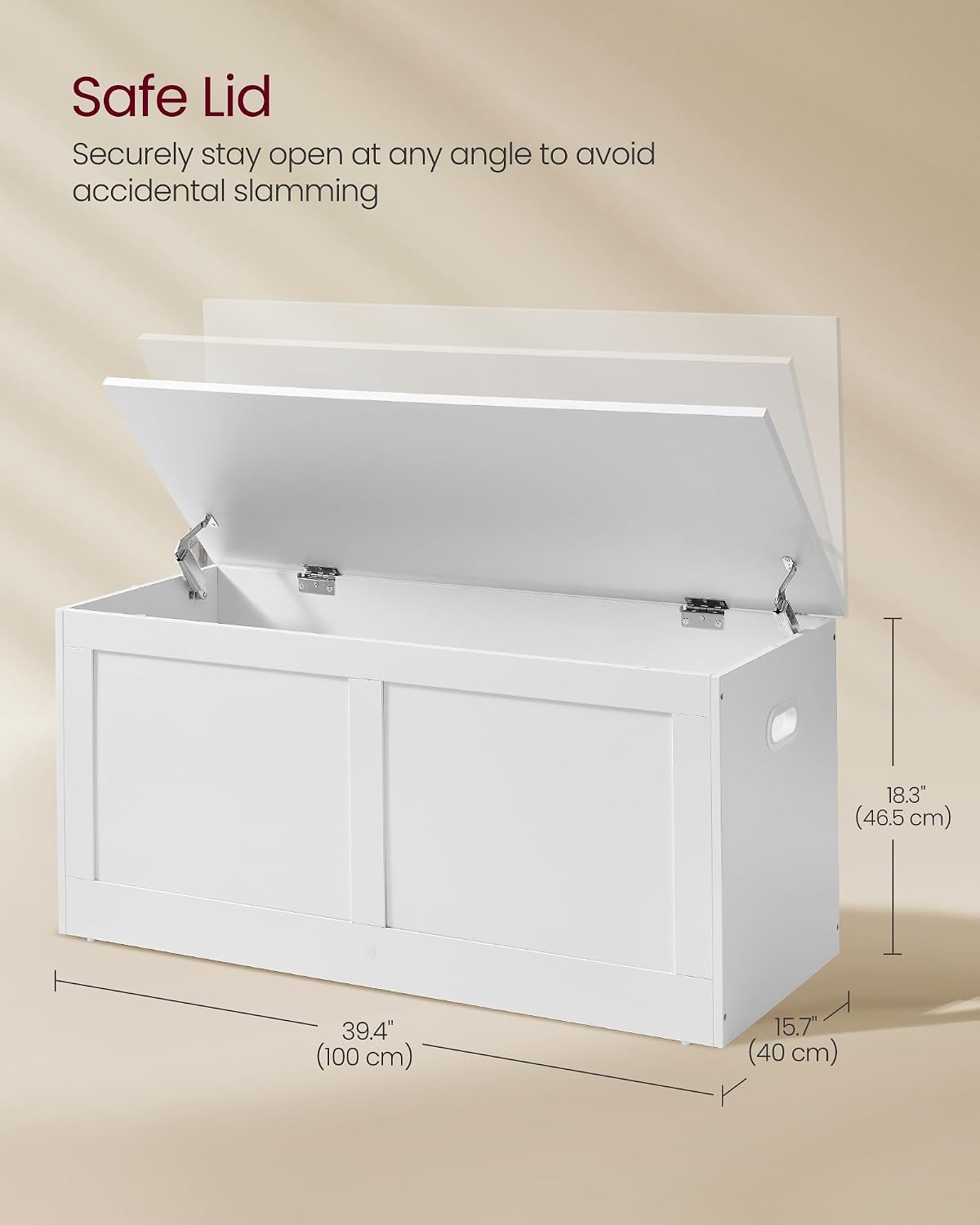 Cloud White Farmhouse Storage Chest Bench