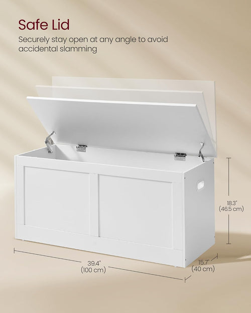 Cloud White Farmhouse Storage Chest Bench