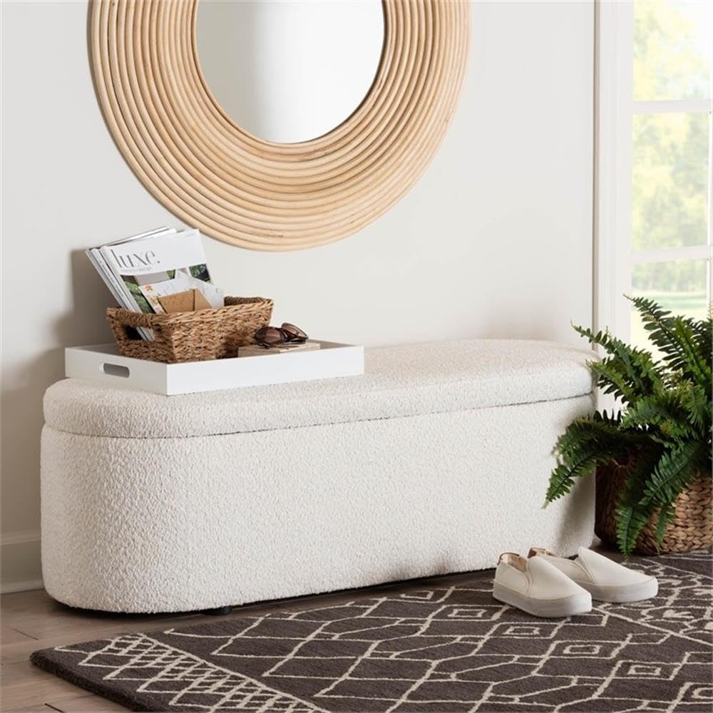 Teddy Fabric Lift Top Storage Bench