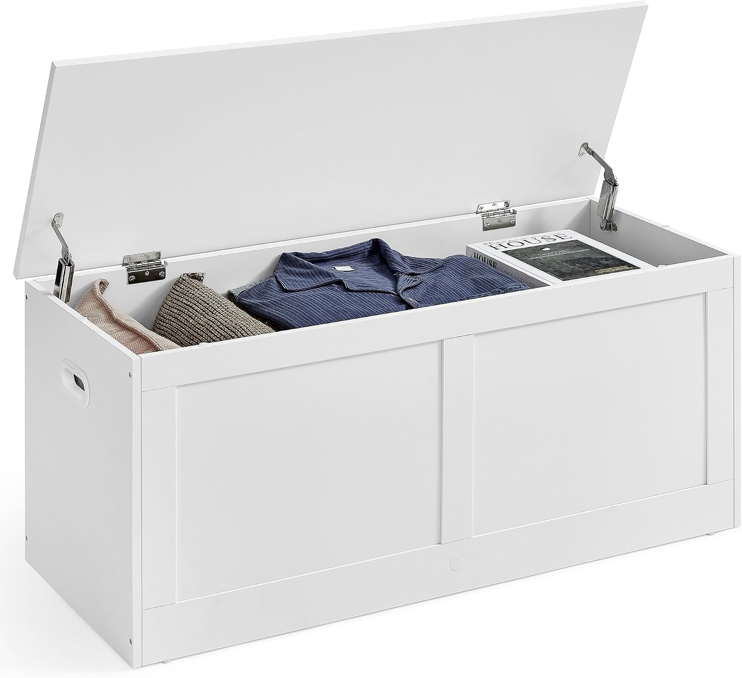 Cloud White Farmhouse Storage Chest Bench