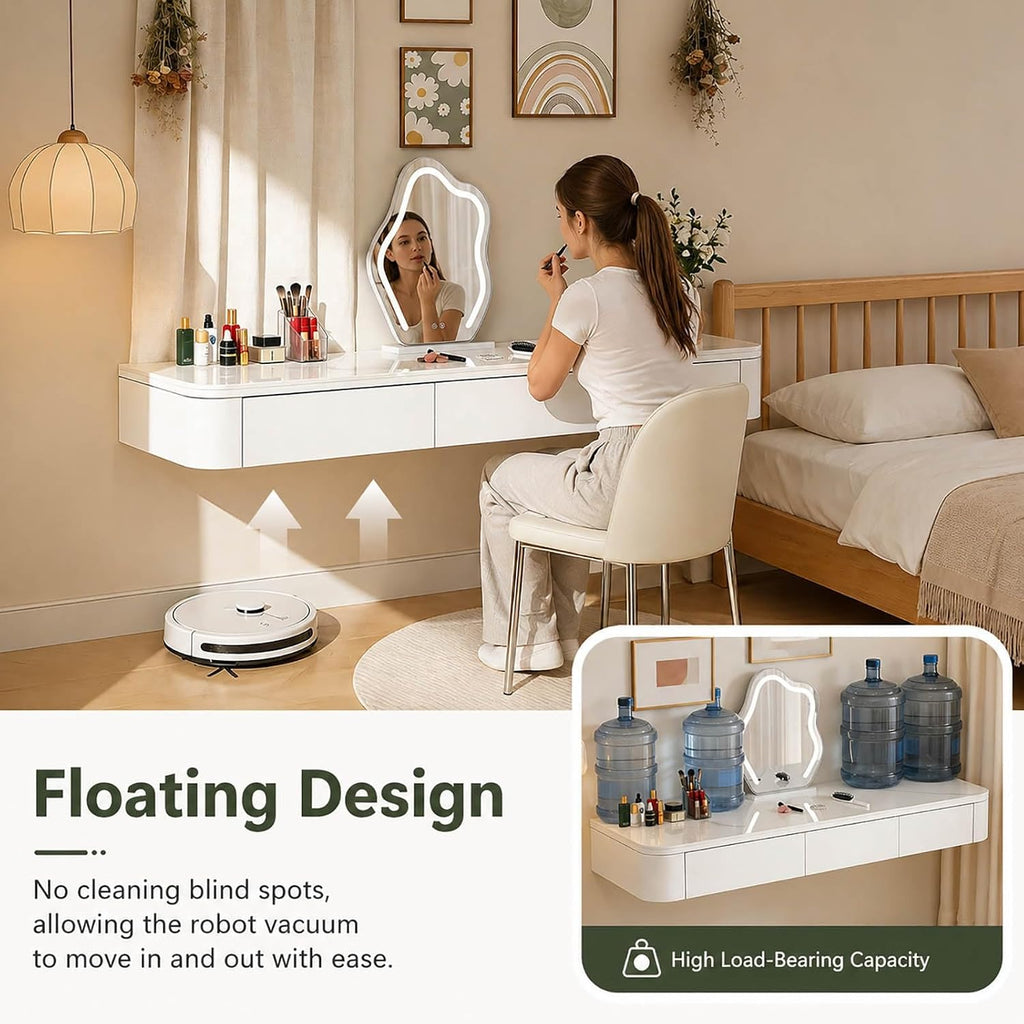 Wall Mounted Floating Makeup Vanity Desk