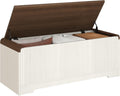Off White Lift Top Large Wooden Storage Chest