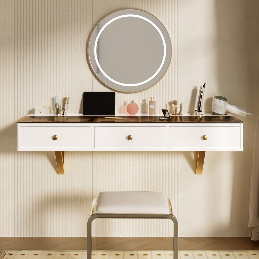 Compact Wall-Mounted Vanity Table