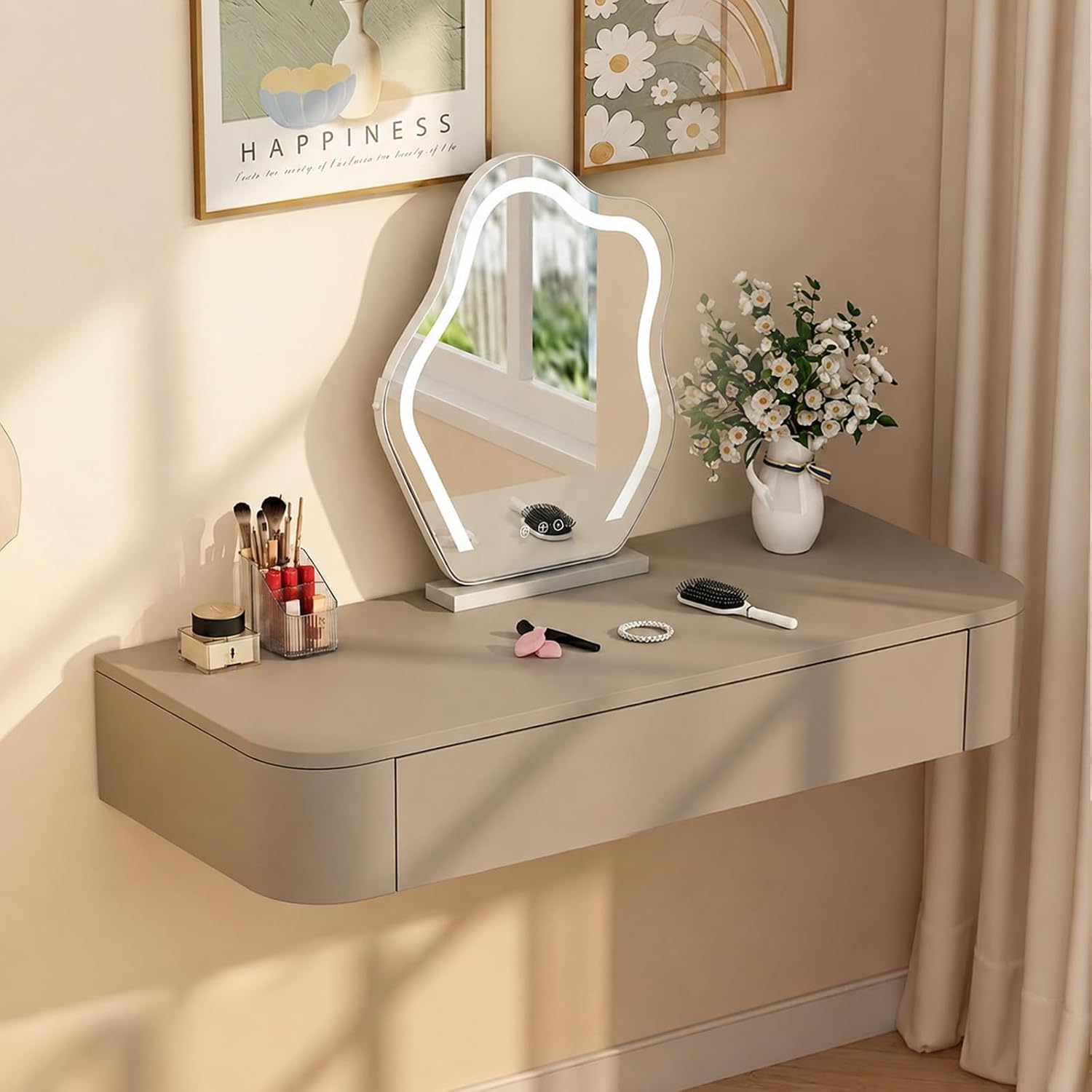 Wall Mounted Floating Vanity Desk