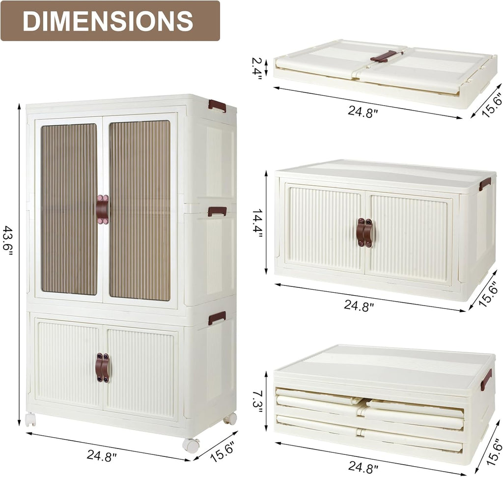 Stackable Collapsible Closet Storage Bins
