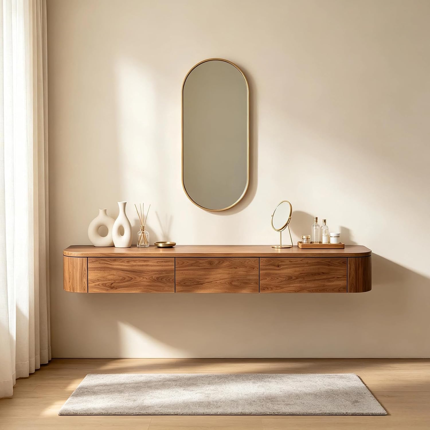 Floating Wall Mounted Makeup Vanity Desk
