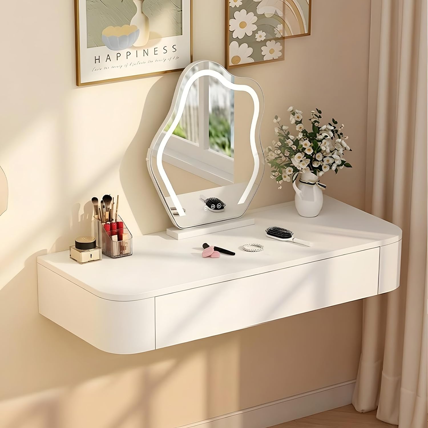 Wall Mounted Floating Vanity Desk