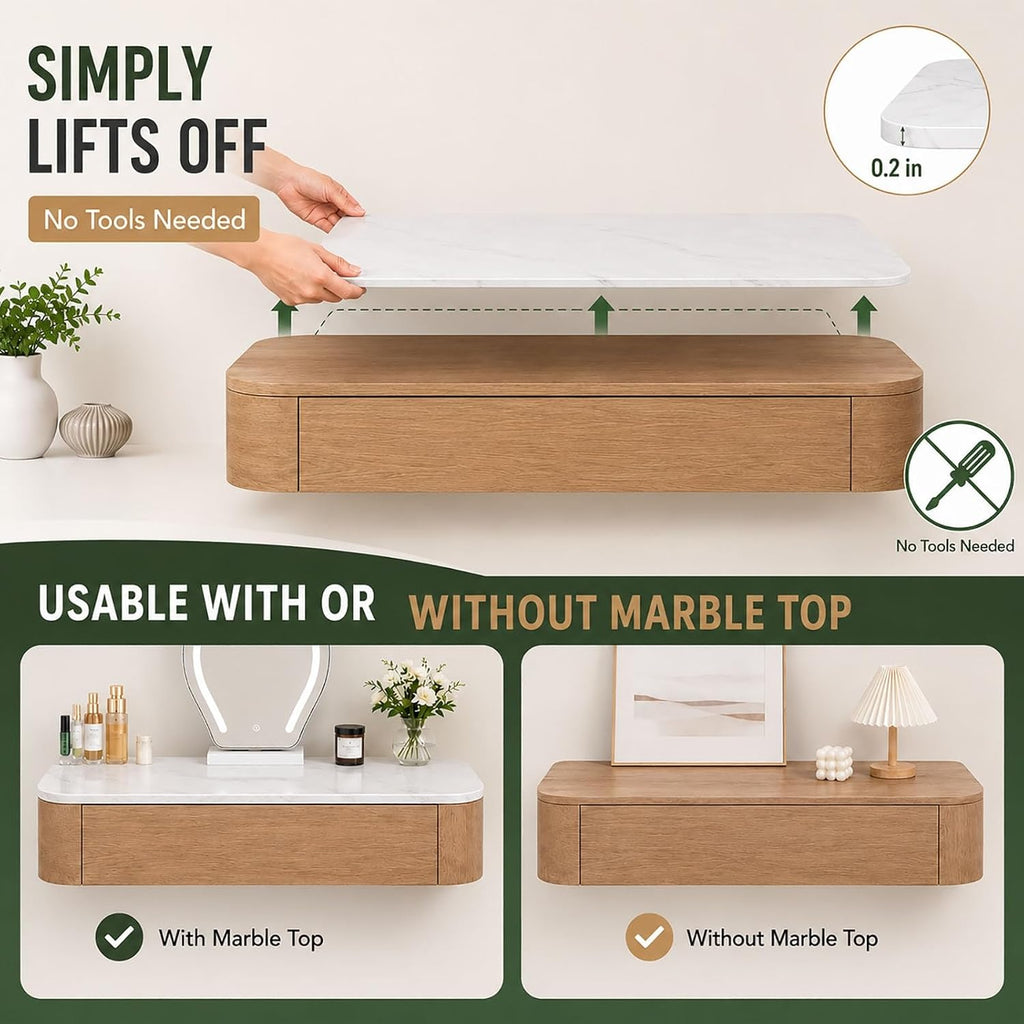 Floating Wall Mounted Makeup Vanity Desk