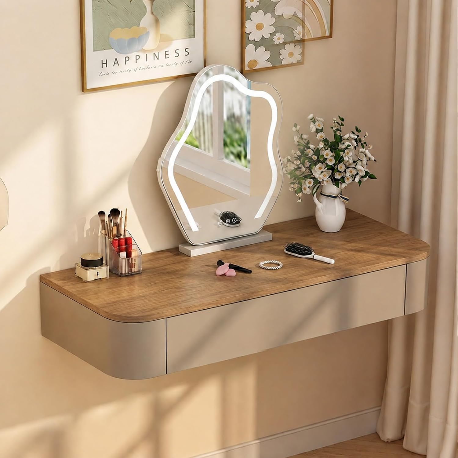 Wall Mounted Floating Vanity Desk