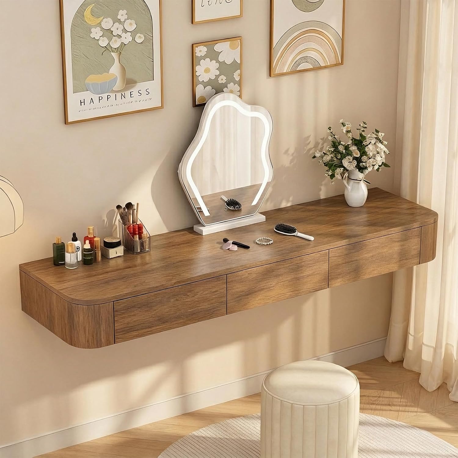 Wall Mounted Floating Vanity Desk