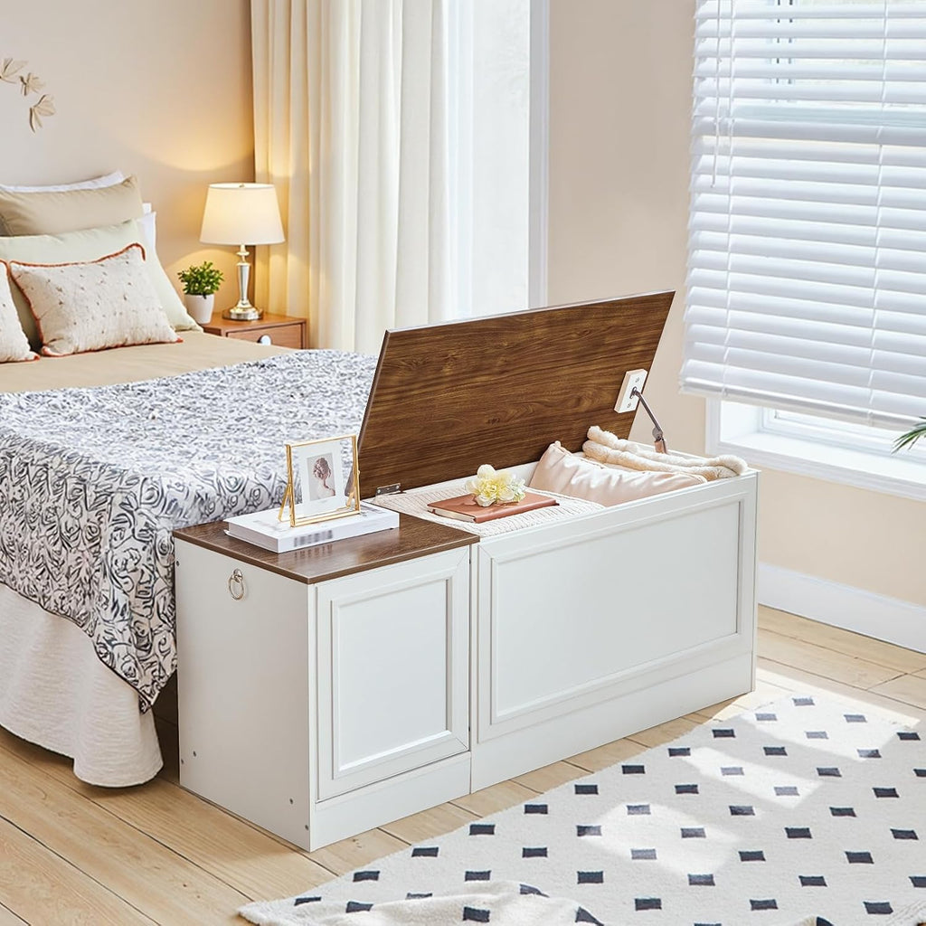 Safety Hinge Wooden Storage Bench