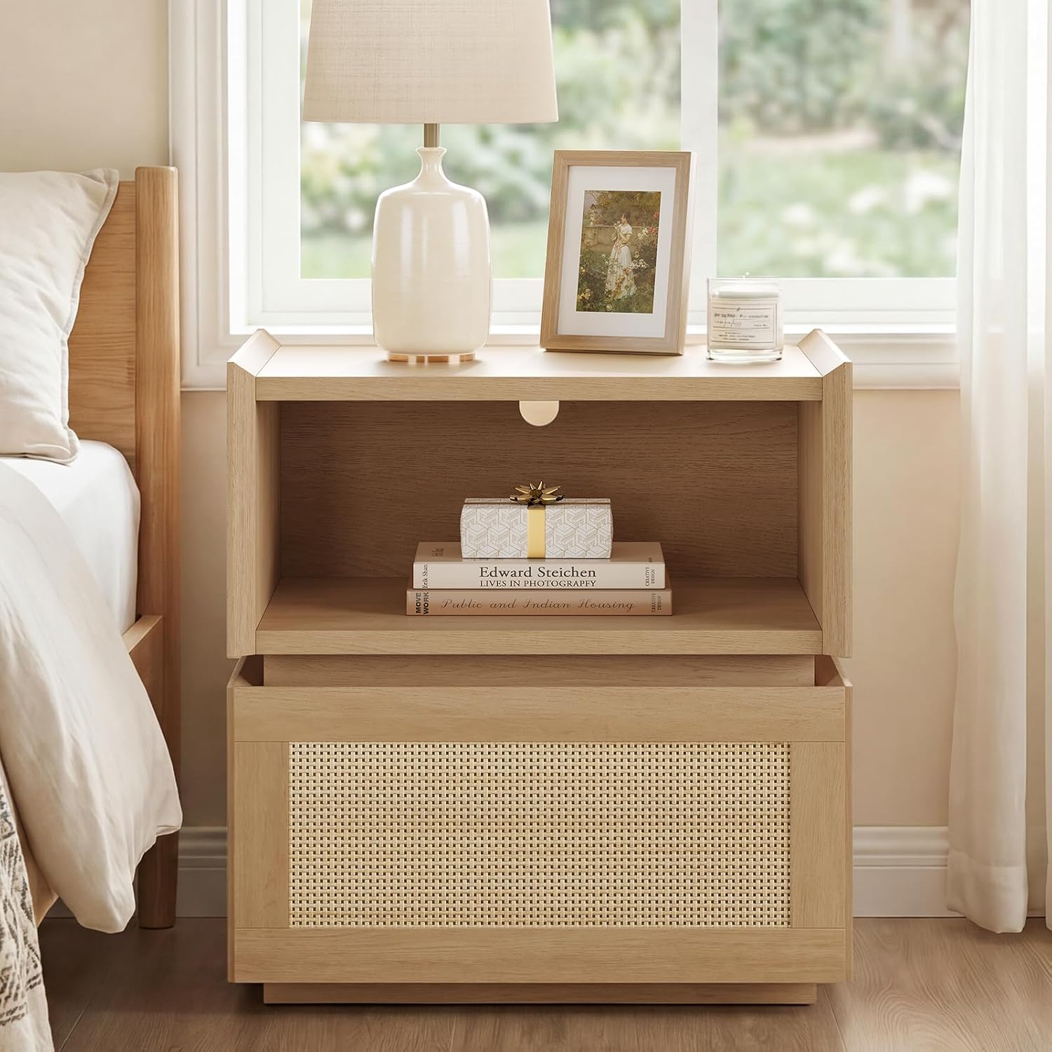 Stackable Wicker Rattan Nightstand