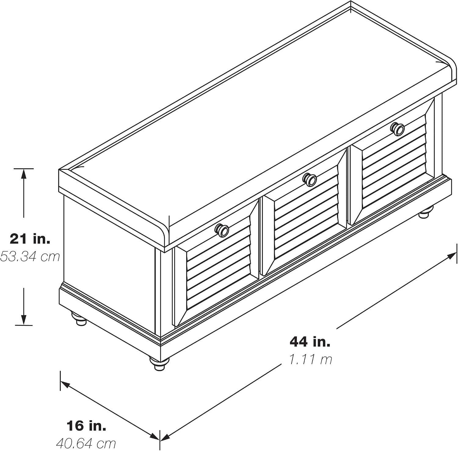 Goldstone Coastal Shutter Lift Top Storage Bench