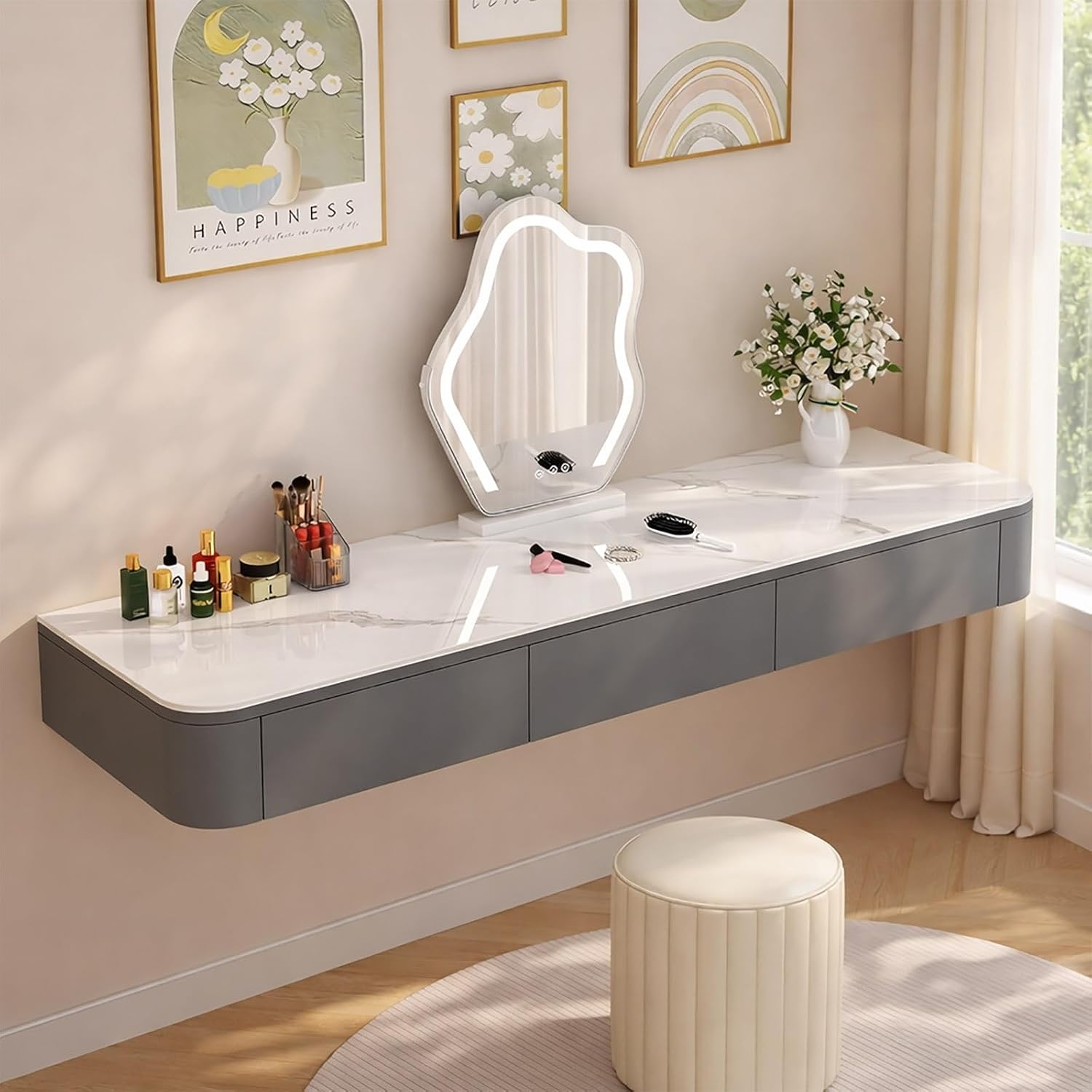 Floating Wall Mounted Makeup Vanity Desk