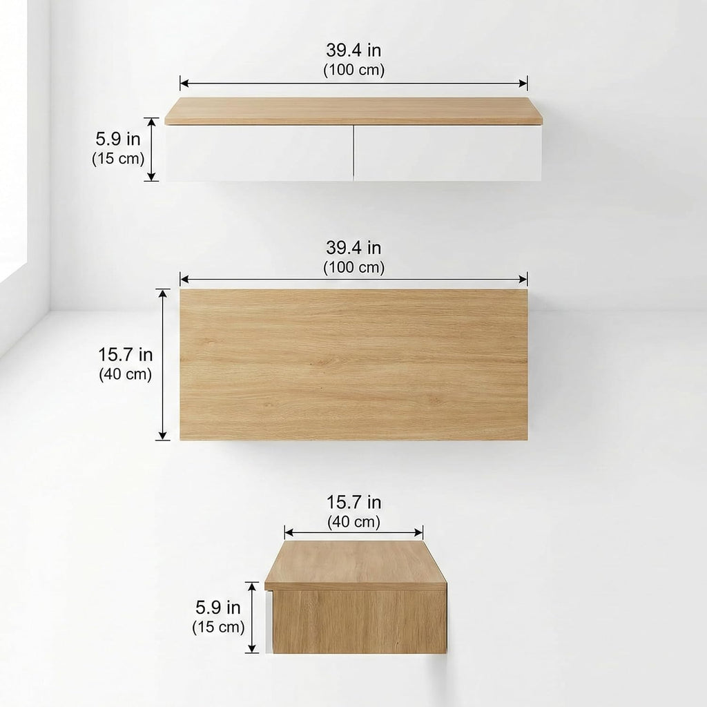 Wall Mounted Floating Vanity Desk