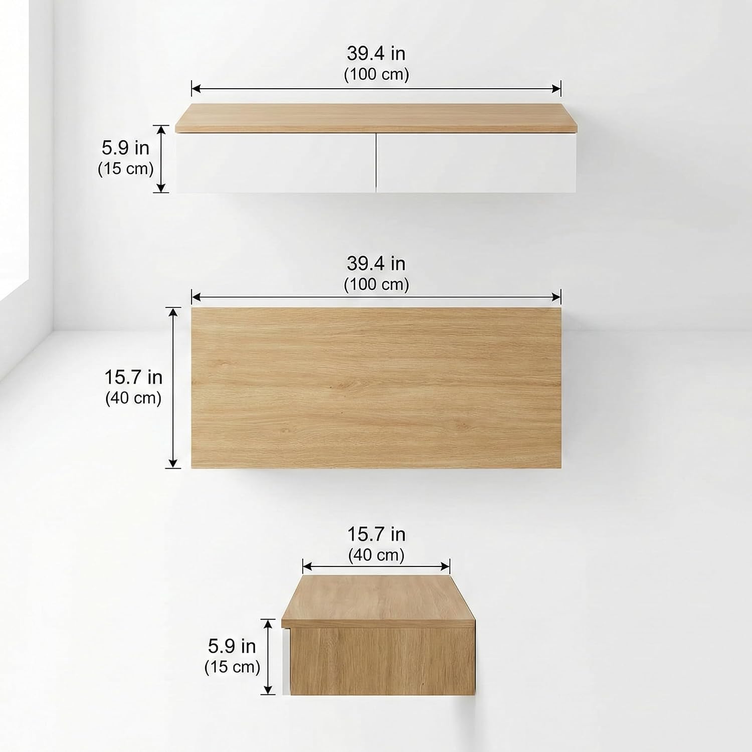 Wall Mounted Floating Vanity Desk