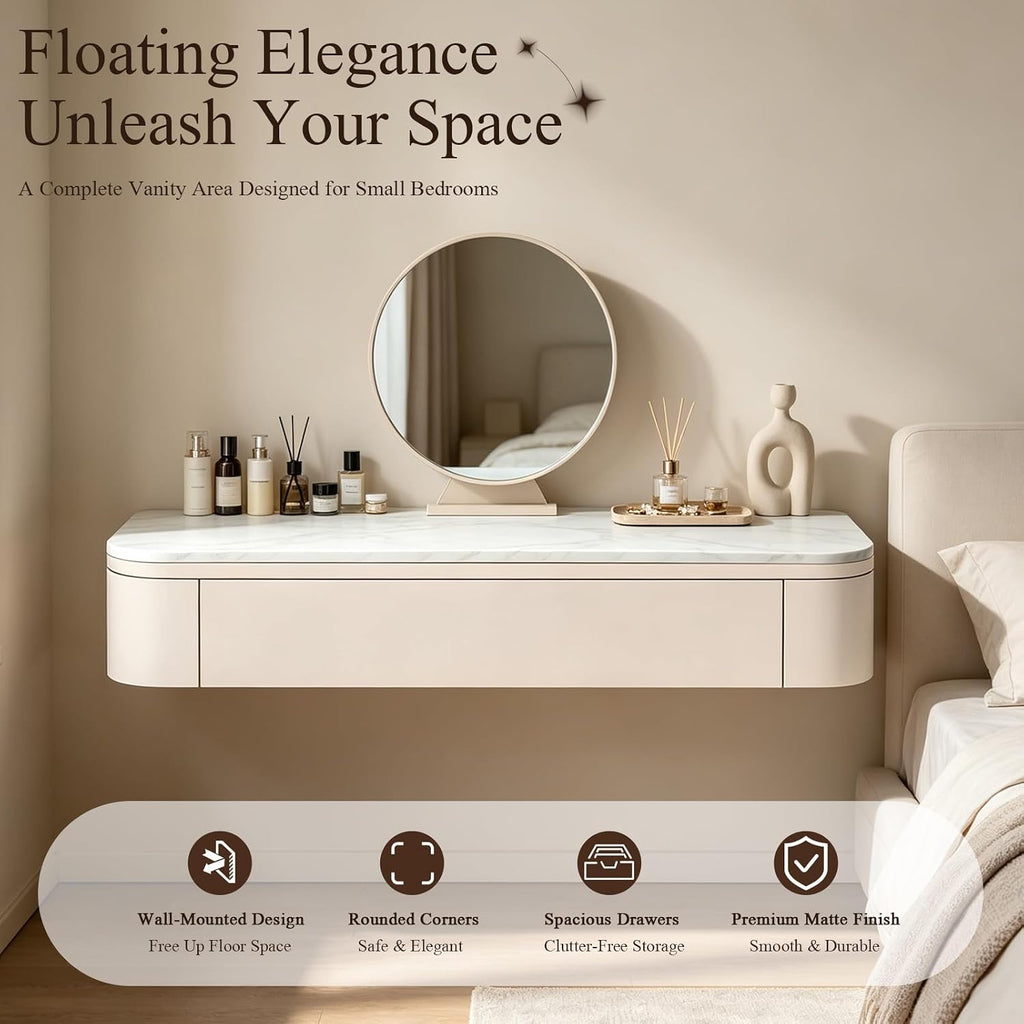 Floating Wall Mounted Makeup Vanity Desk
