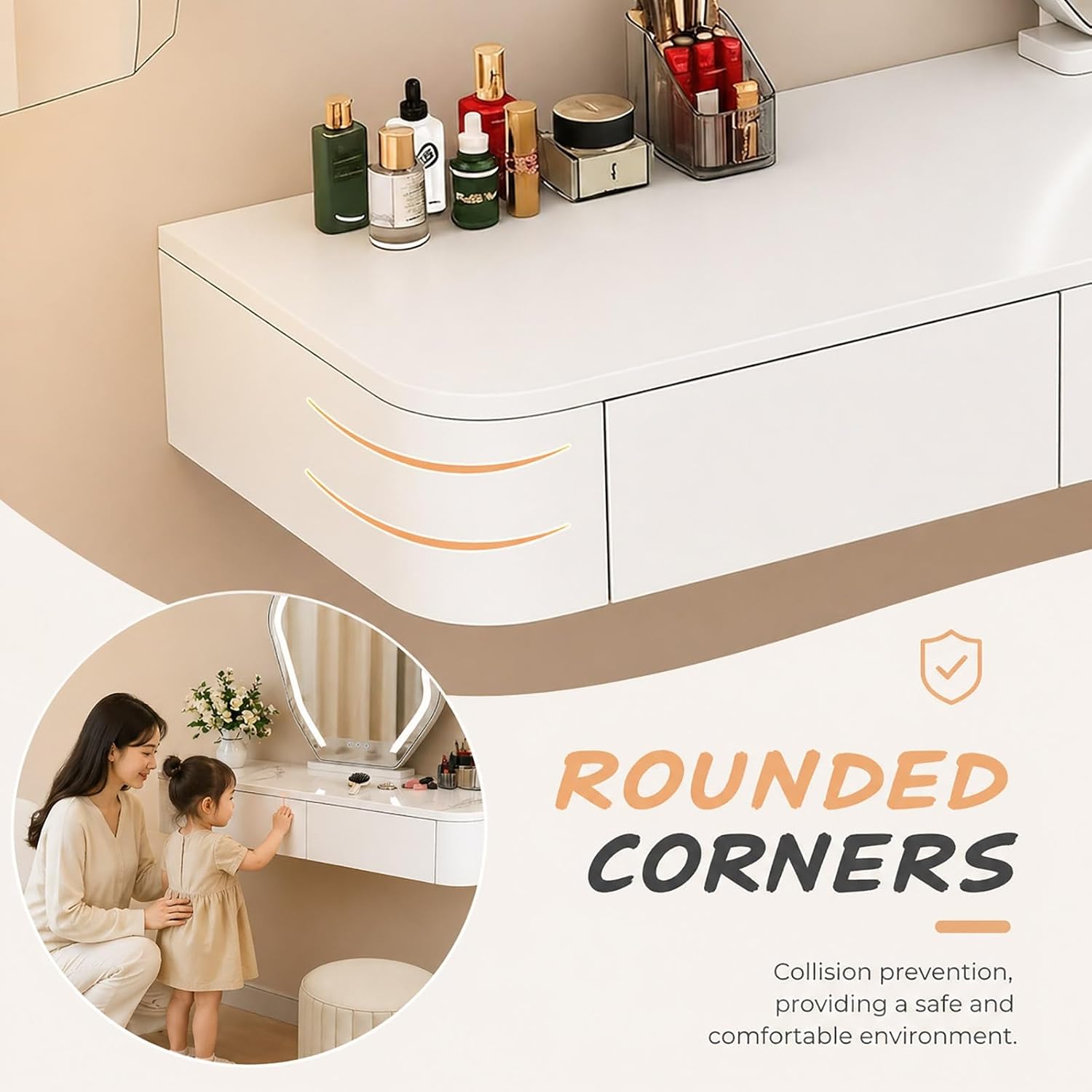 Wall Mounted Floating Makeup Vanity Desk