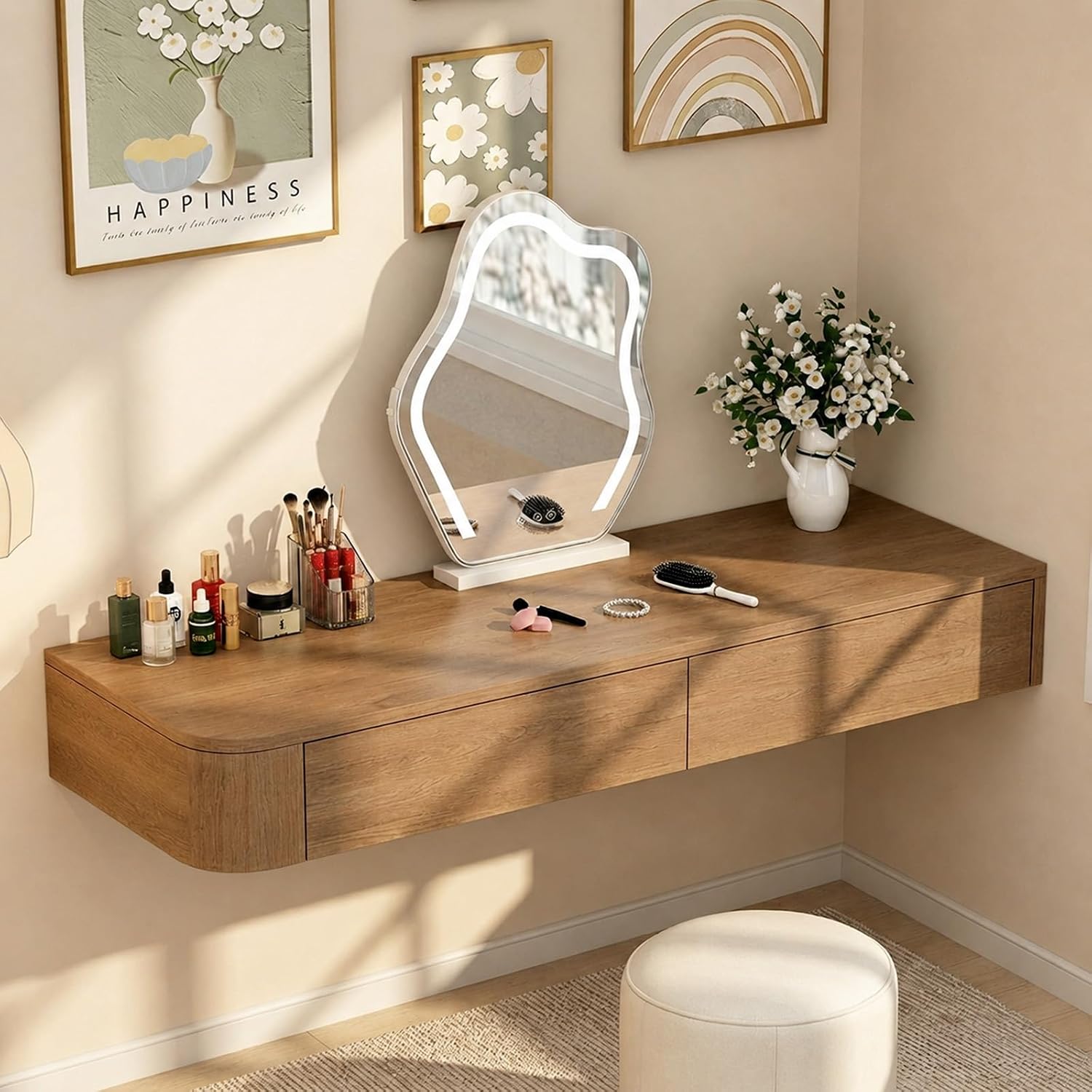 Wall Mounted Floating Vanity Desk