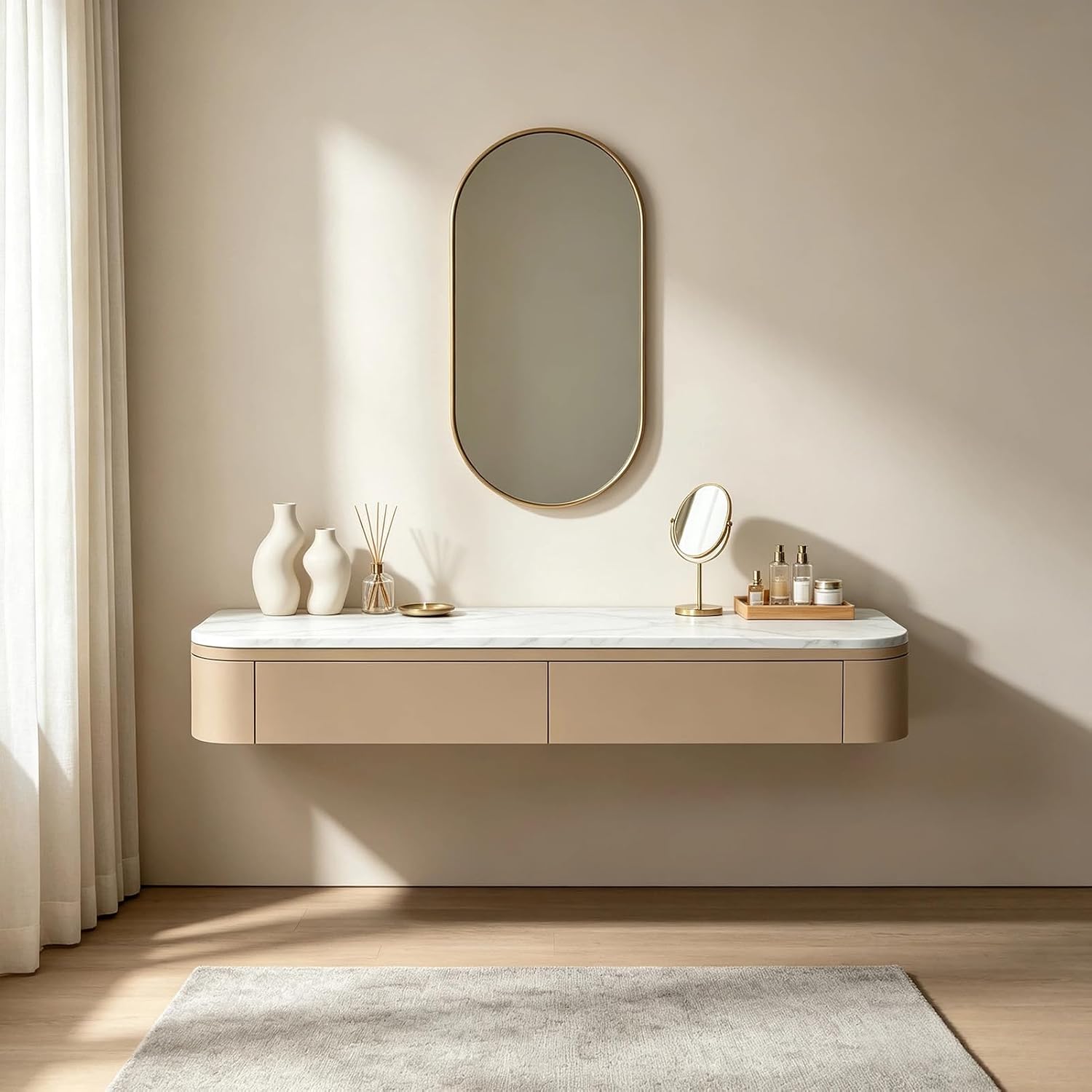 Floating Wall Mounted Makeup Vanity Desk