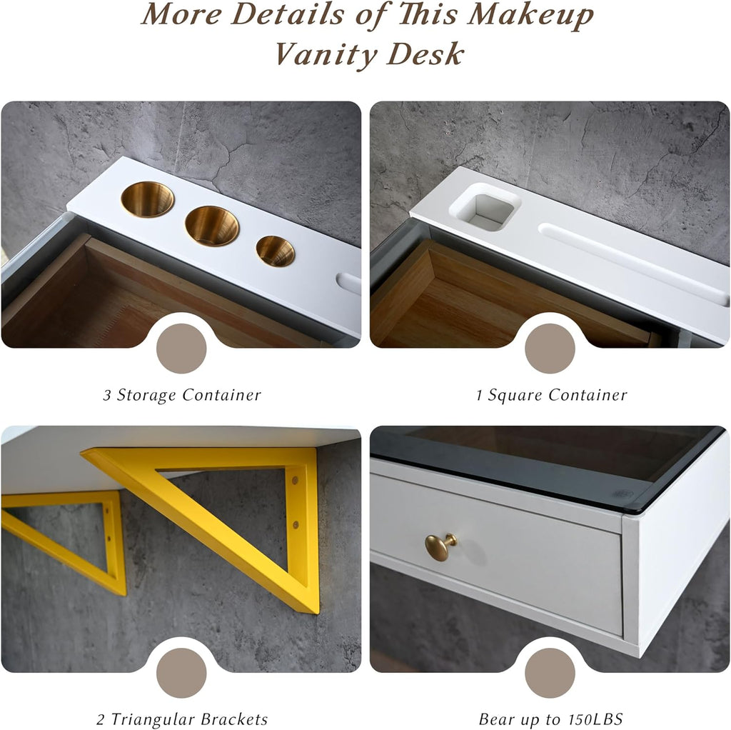 Wall Mounted Floating Vanity Table