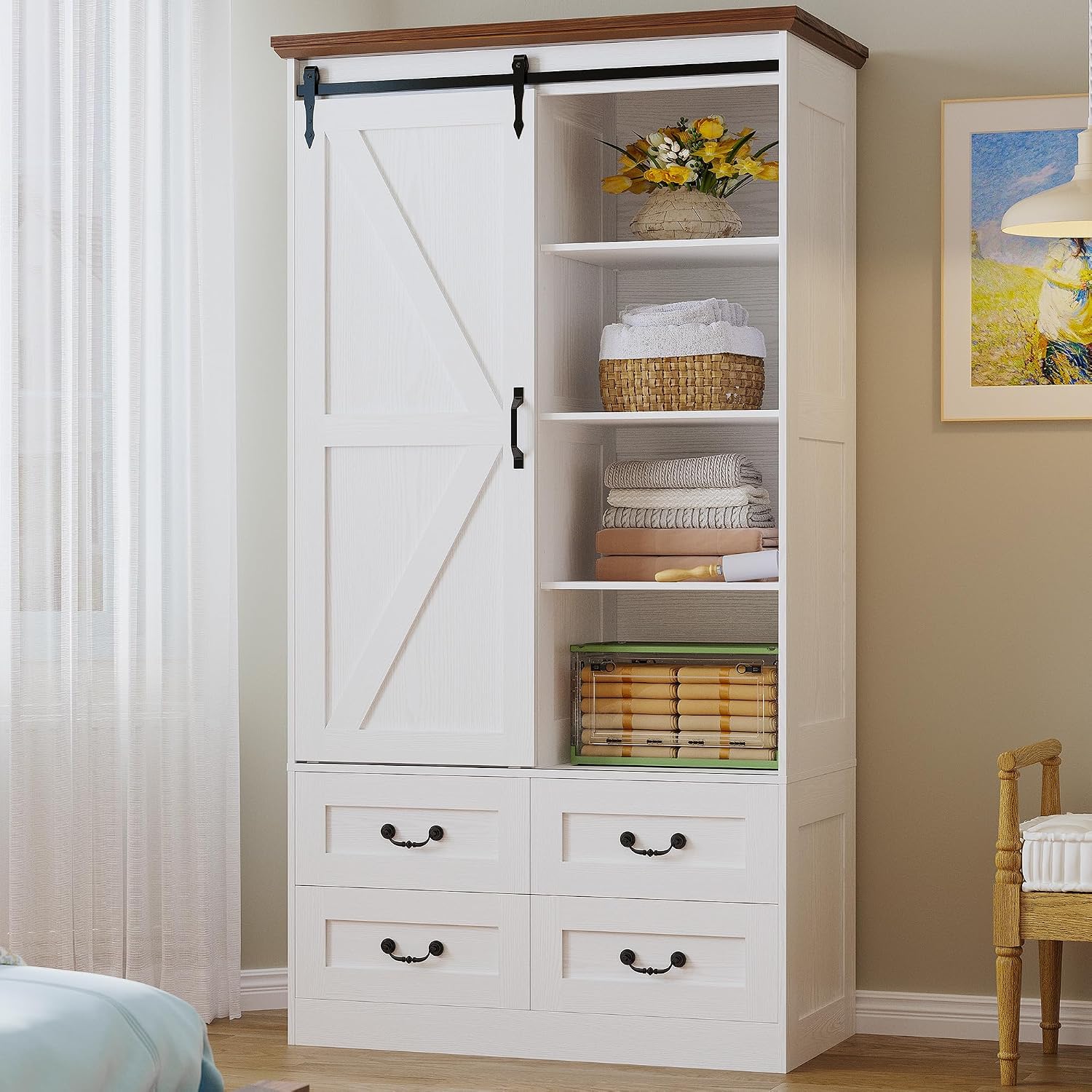 Sliding Barn Door Wardrobe Cabinet