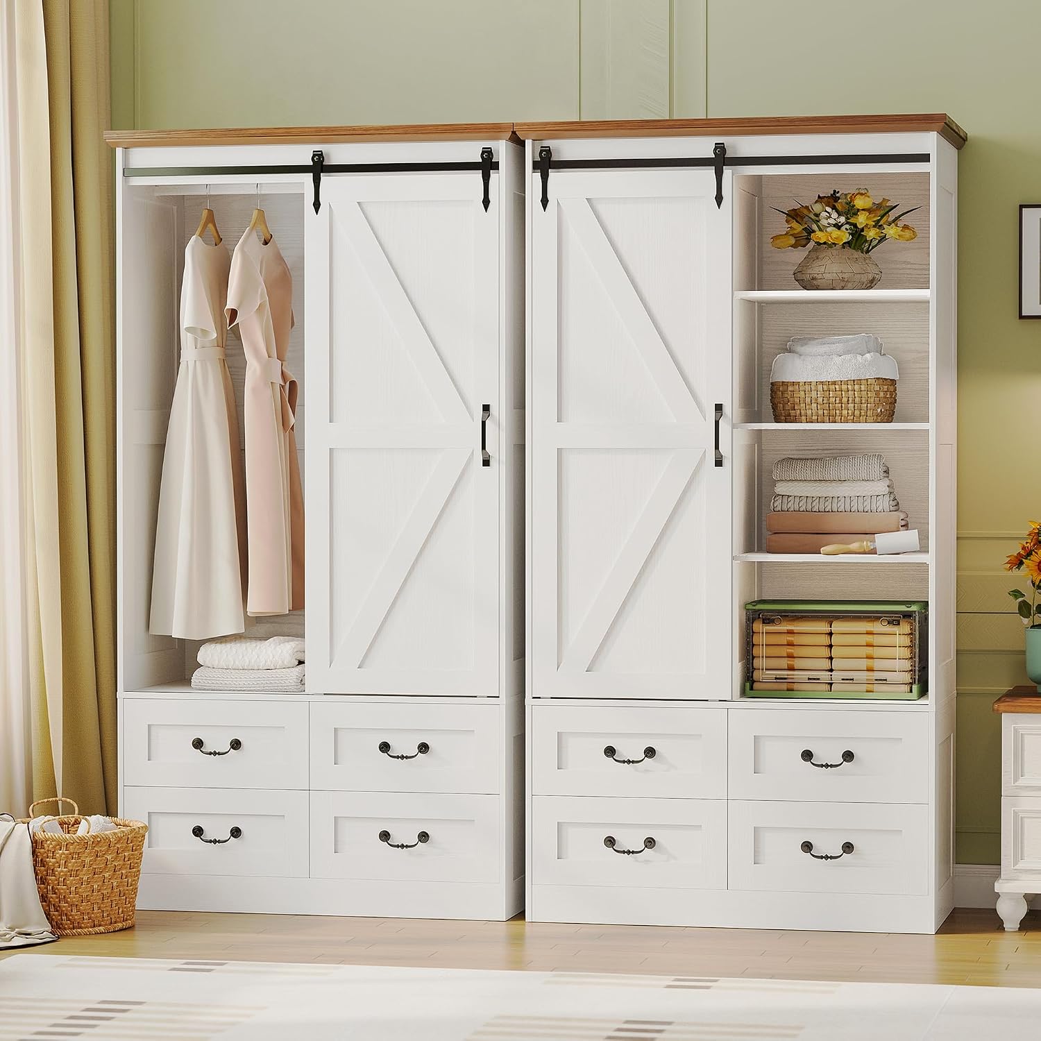 Sliding Barn Door Wardrobe Cabinet