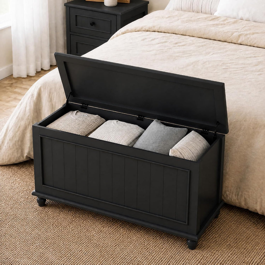 Vintage Flip Top Wooden Storage Bench