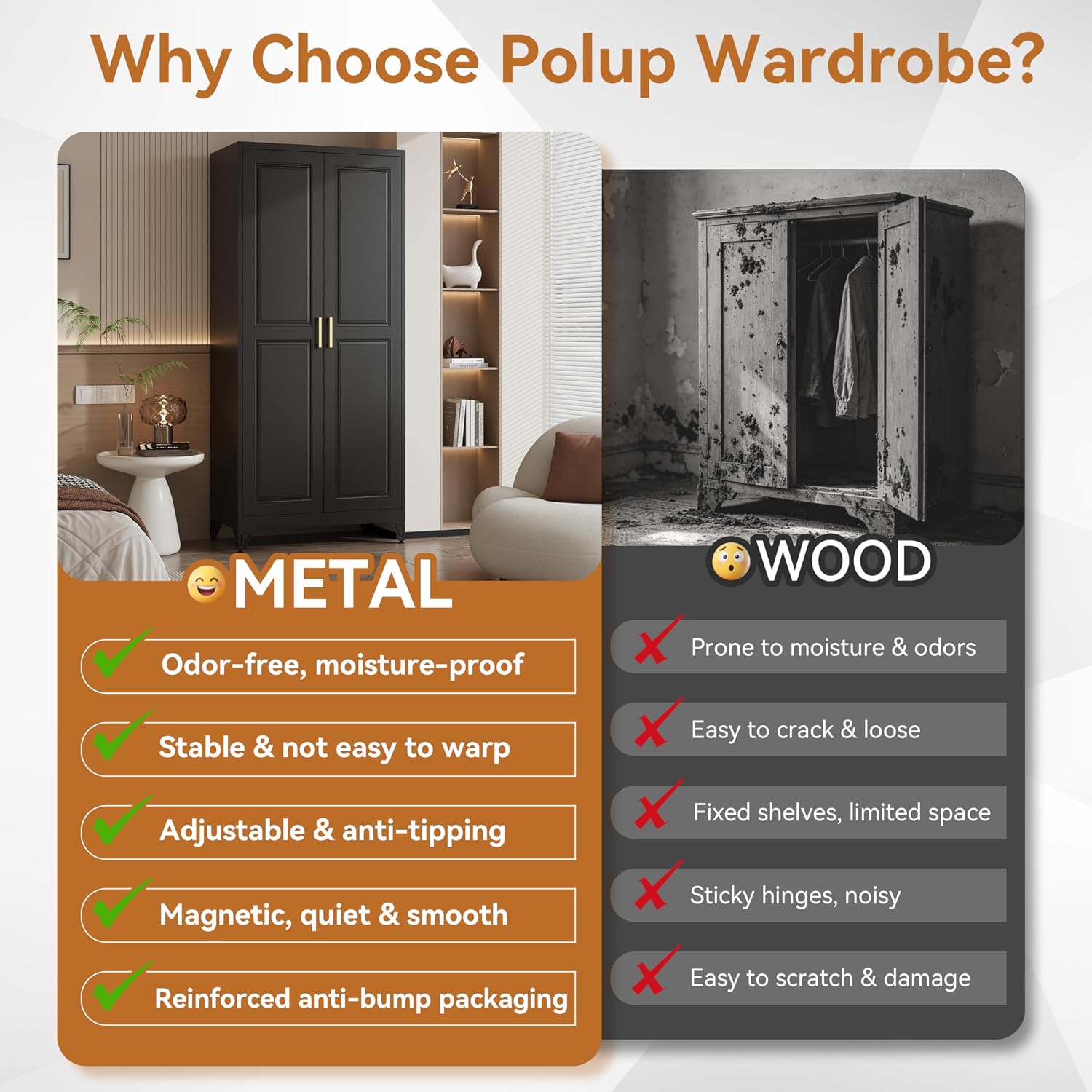 Metal Armoire Wardrobe Closet