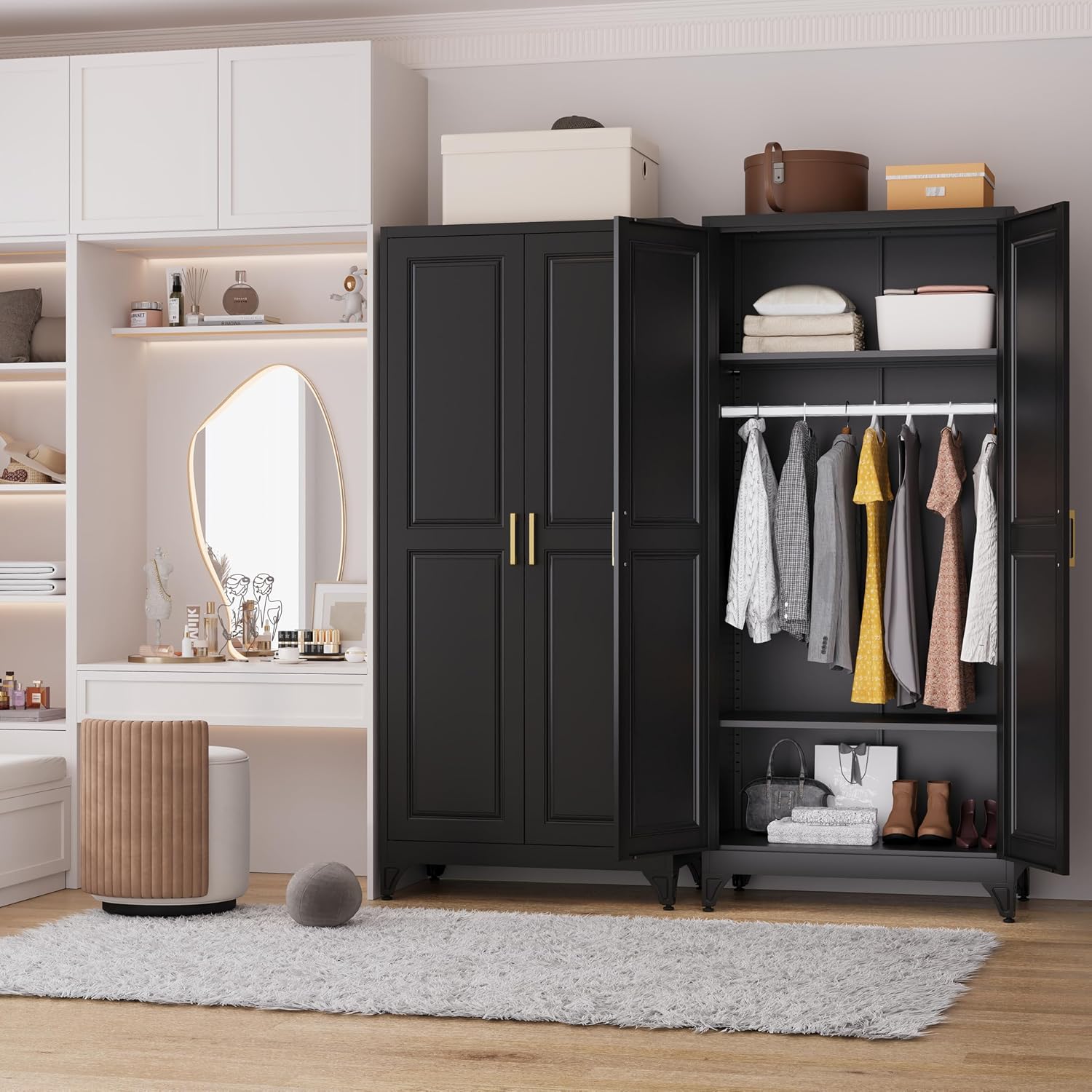 Metal Armoire Wardrobe Closet