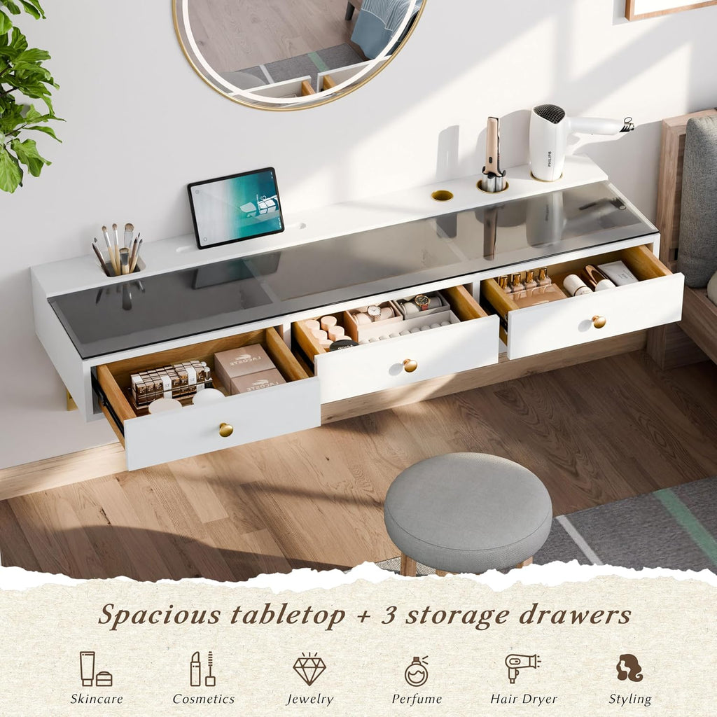 Wall Mounted Floating Vanity Table