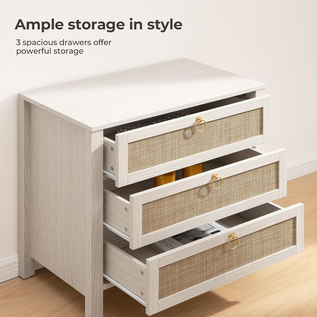 Rattan Storage Nightstand Set