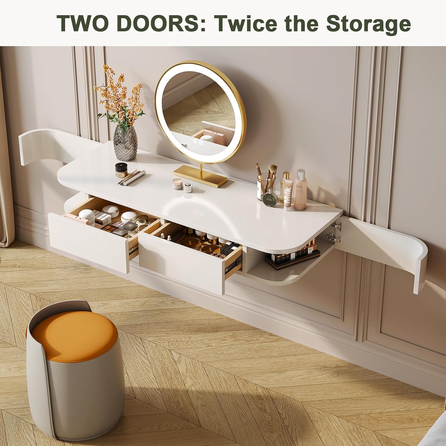 Wall Mounted Floating Makeup Vanity Table