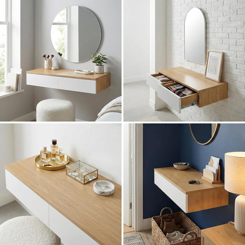 Wall Mounted Floating Vanity Desk