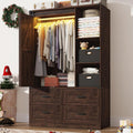 Farmhouse Sliding LED Wardrobe Closet