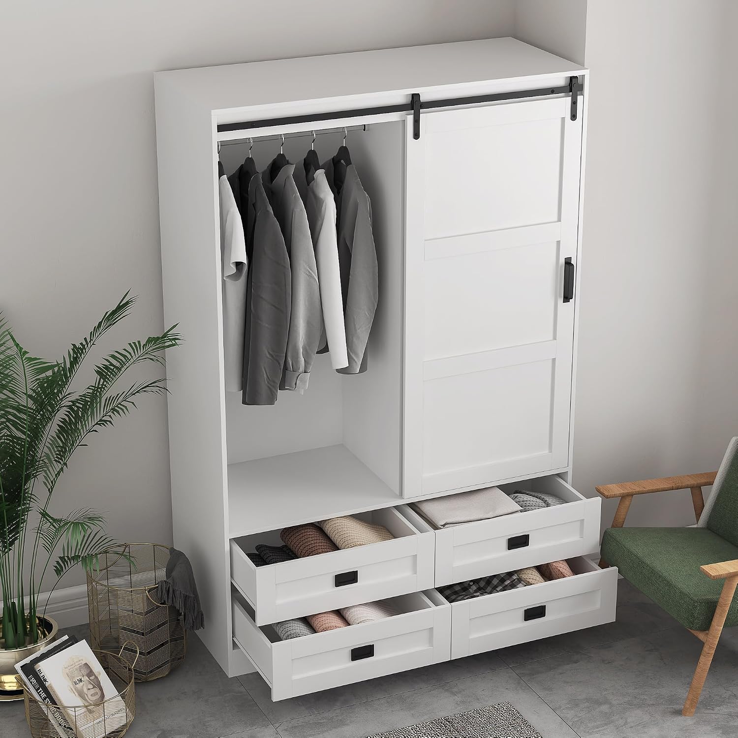 Wooden Sliding Door Wardrobe Closet