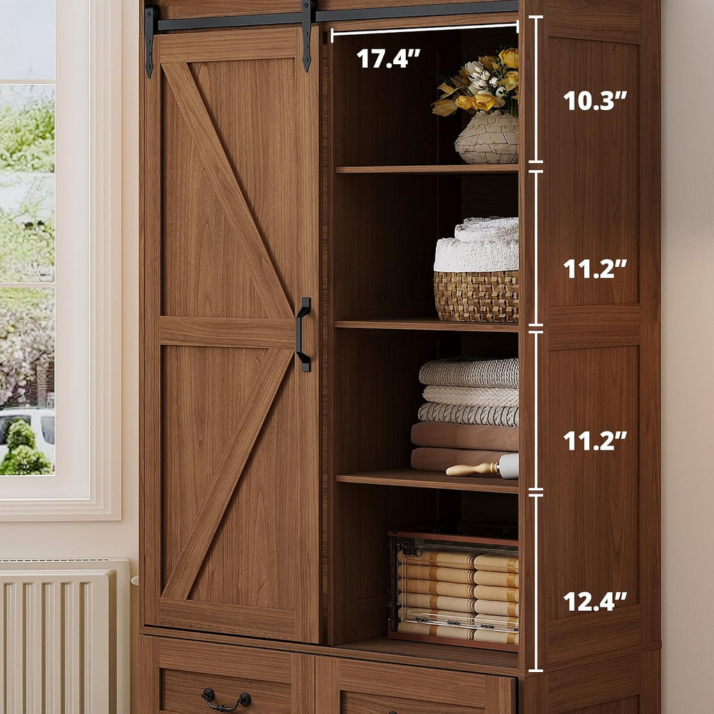 Sliding Barn Door Wardrobe Cabinet