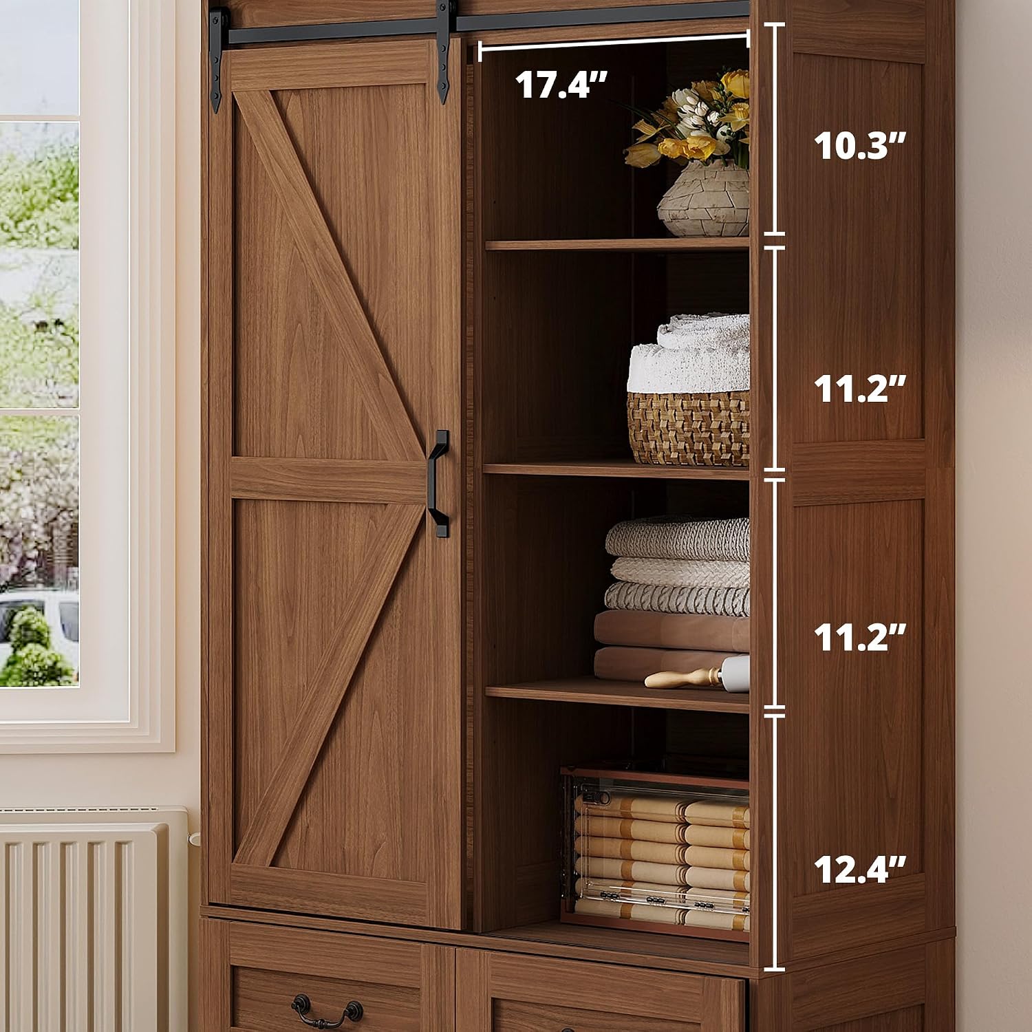 Sliding Barn Door Wardrobe Cabinet