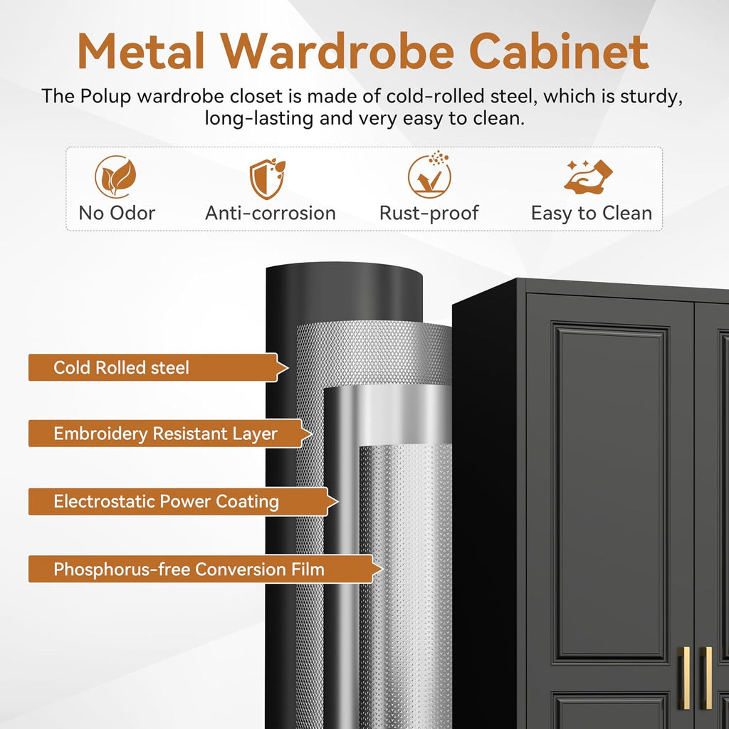 Metal Armoire Wardrobe Closet