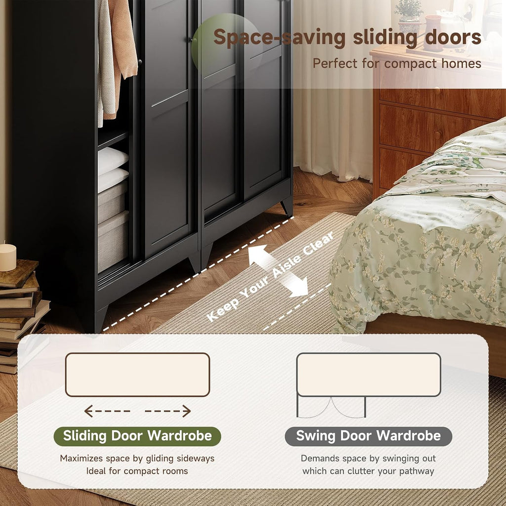Sliding Narrow Wardrobe Cabinet