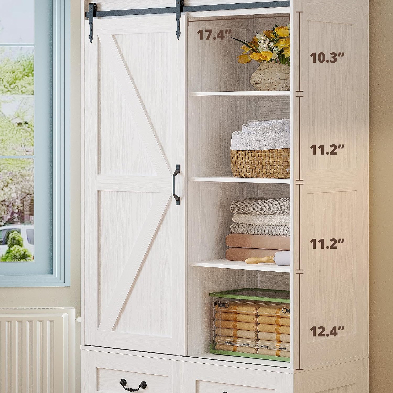 Sliding Barn Door Wardrobe Cabinet