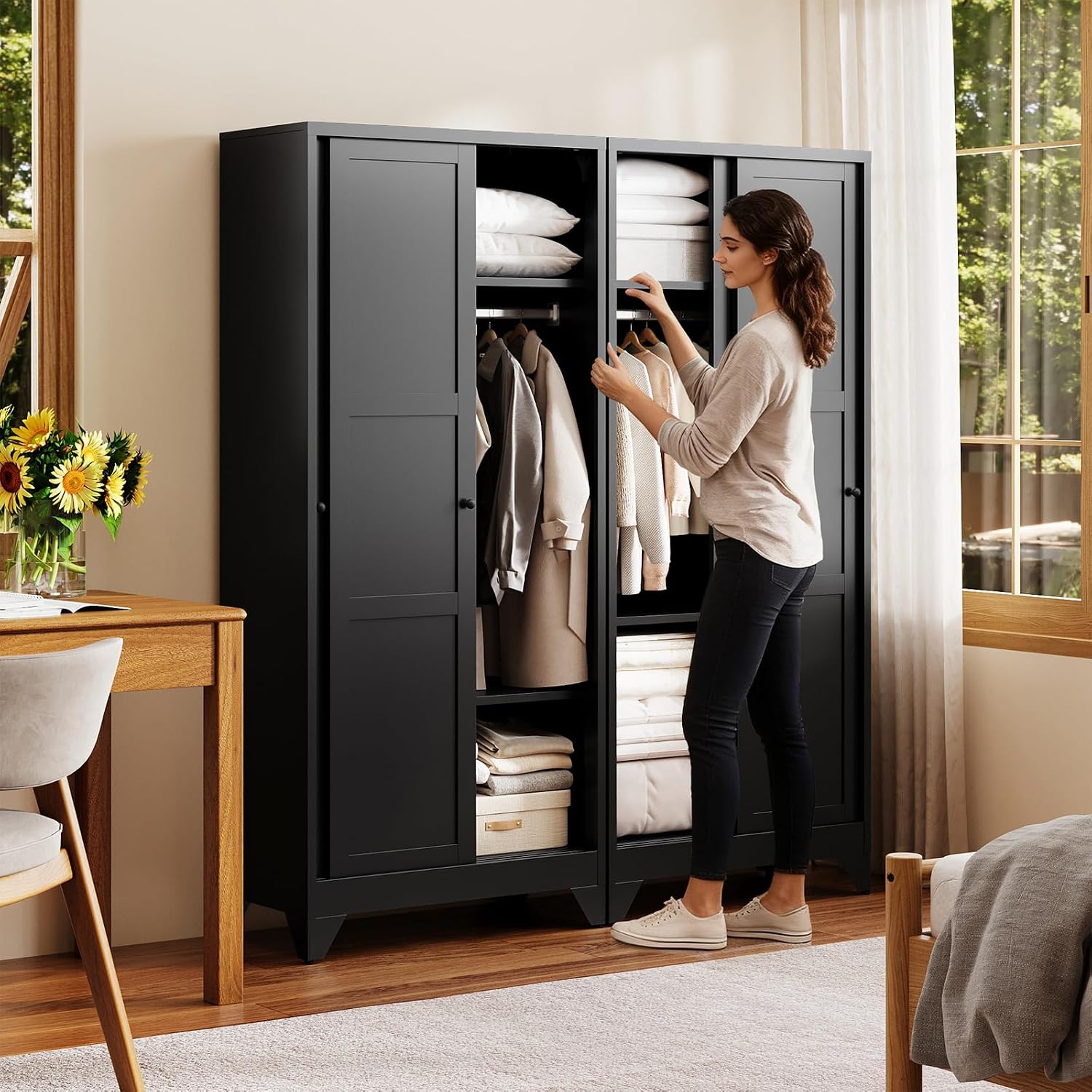 Sliding Narrow Wardrobe Cabinet
