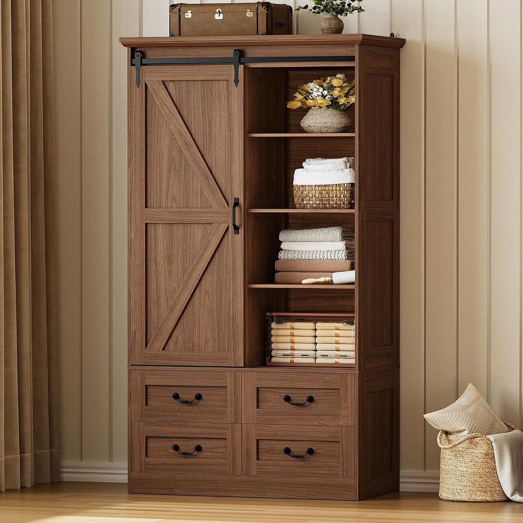 Sliding Barn Door Wardrobe Cabinet
