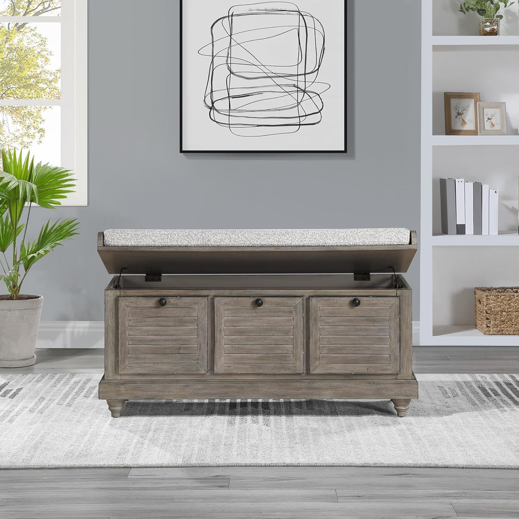 Goldstone Coastal Shutter Lift Top Storage Bench