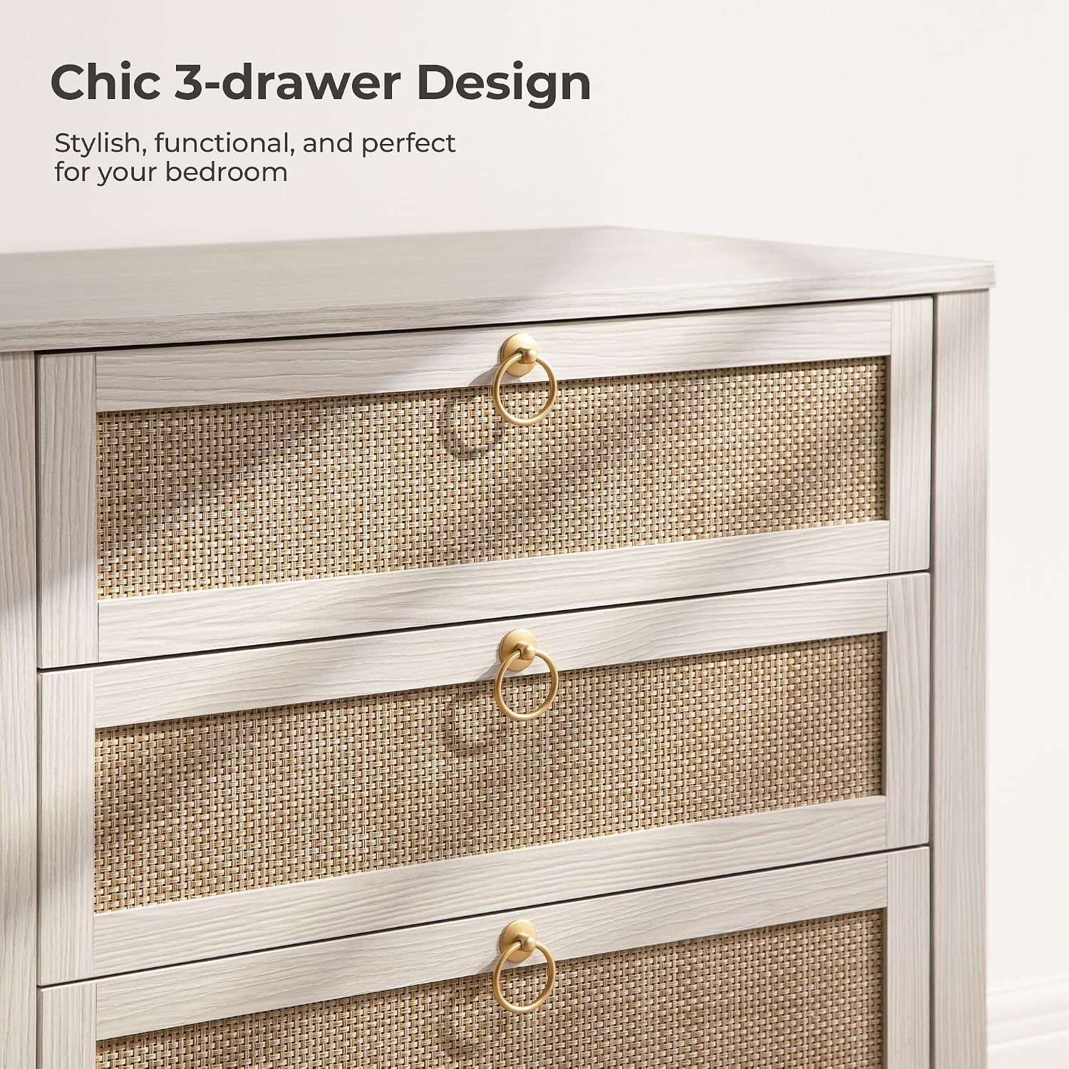 Rattan Storage Nightstand Set